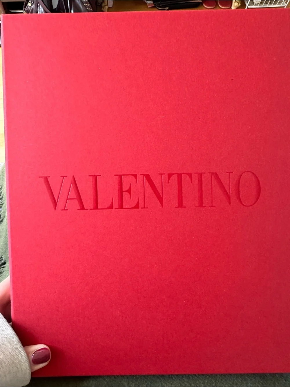 Valentino Cream Logo Embroidered Shawl